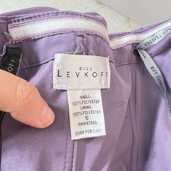 Bill Levkoff Purple Strapless Sweetheart Neck Pleated Bridesmaid Dress Size 6 - Picture 7 of 8